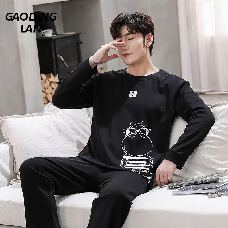 Autumn Winter High Grade Pure Cotton Men Long Sleeve Pajamas Set Cartoon Print Home Sleepwear Pants 2piece Suit Male Pyjamas Set
Autumn Winter High Grade Pure Cotton Men Long Sleeve Pajamas Set Cartoon Print Home Sleepwear Pants 2piece Suit Male Pyjamas Set