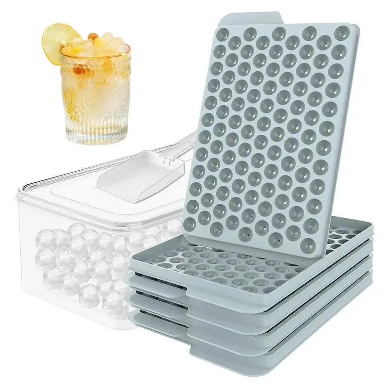 

Mini Ice Cube Trays 104 Grids Tiny Ice Cube Tray 3-Layer Cocktail Ice Mold With Lid Cocktail Ice Cube Mold Easy Release Ice Tray