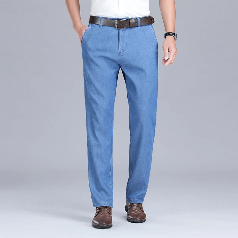 Ultra-thin Jeans Men's Middle-aged High-waisted Loose Spring Summer Section Elderly Father Ice Silk Men's Trousers Large Size
Ultra-thin Jeans Men's Middle-aged High-waisted Loose Spring Summer Section Elderly Father Ice Silk Men's Trousers Large Size