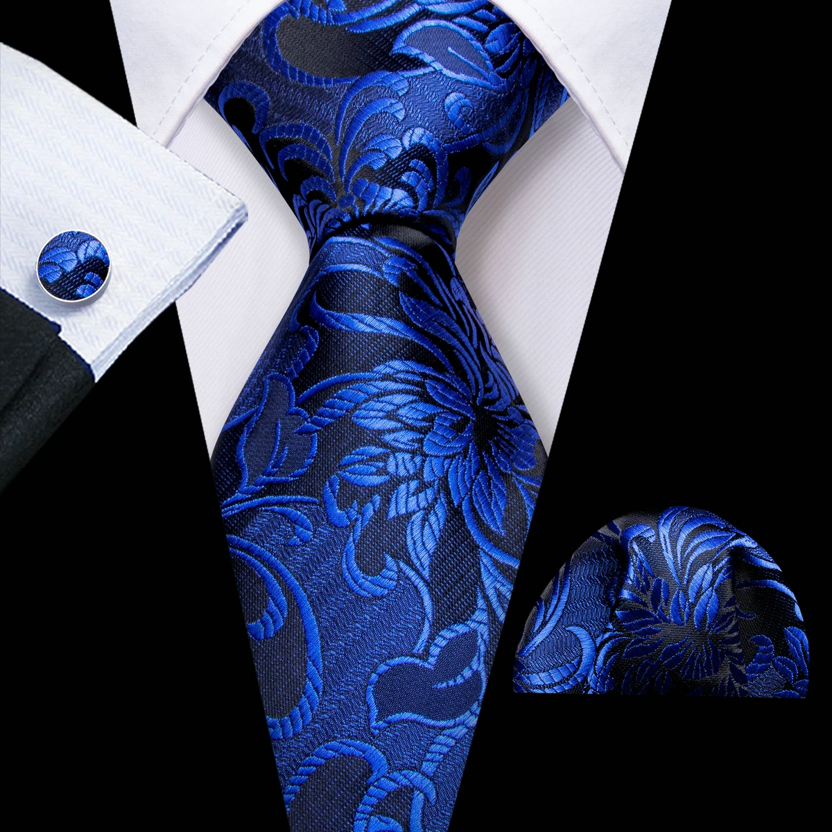 Fashion Silk Men Tie Set Blue Rolyal Blue Floral Necktie Handkerchief Cufflinks Wedding Business Barry. Wang Tie Pin A-6110
Fashion Silk Men Tie Set Blue Rolyal Blue Floral Necktie Handkerchief Cufflinks Wedding Business Barry. Wang Tie Pin A-6110