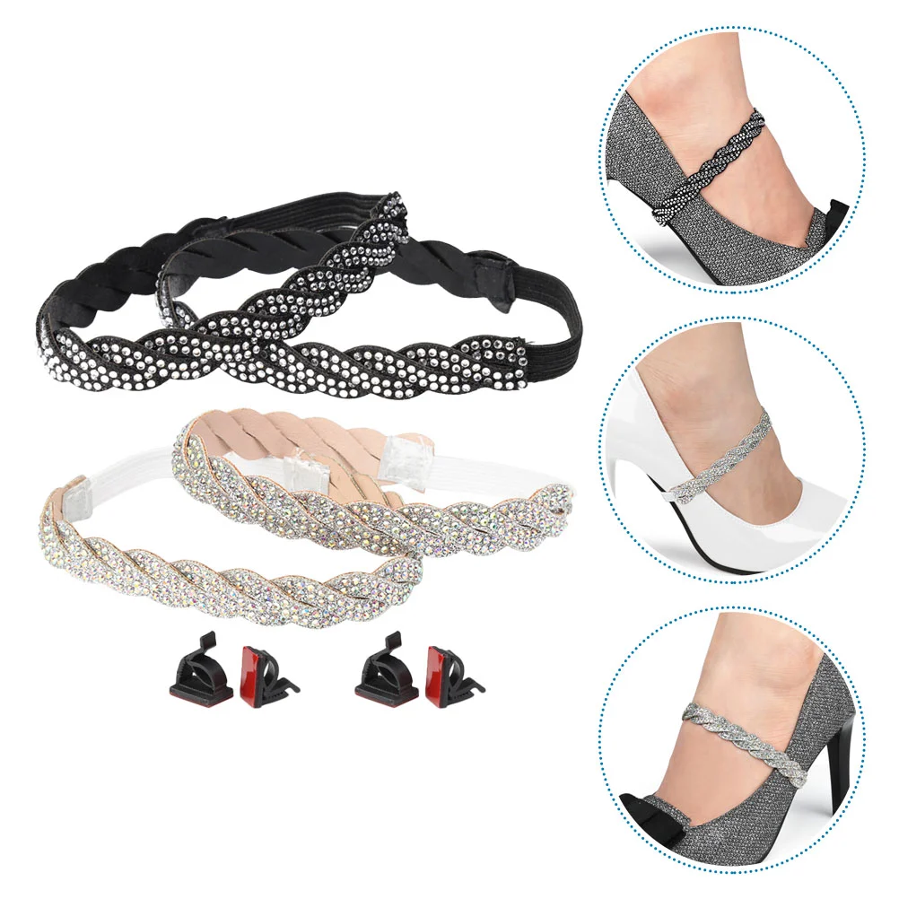 

4 Pcs High Heels Anti Drop Shoes for Girls Laces Elastic Straps Replace Replacement Woven Bag Miss Anti-loose Shoelace