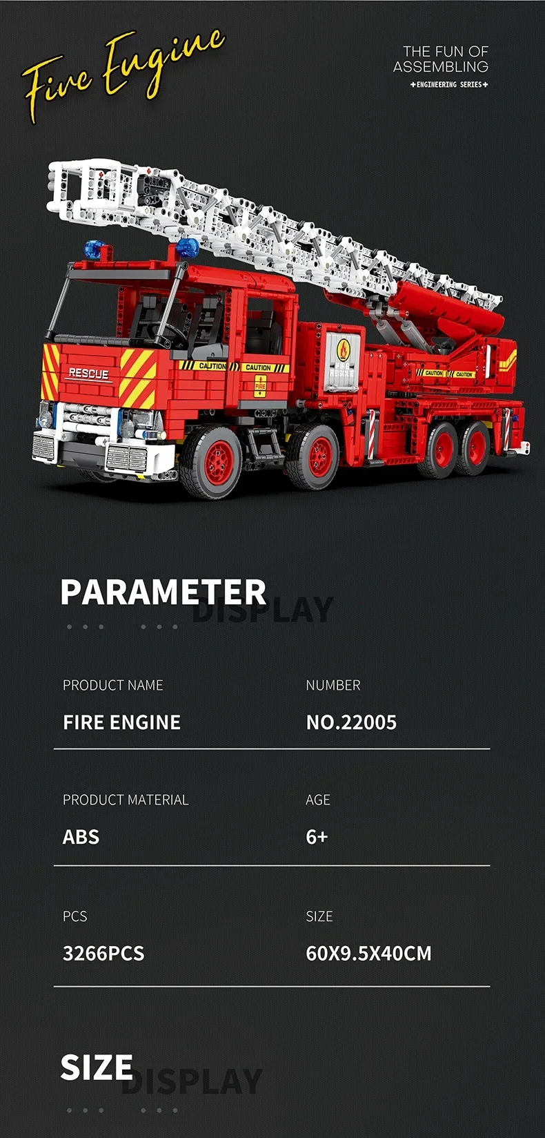 3266Pcs Fire Engineering Ladder Truck Building Blocks Remote Control Fire Rescue Car Model Bricks Set Toy For Kids Holiday Gifts 3266Pcs Fire Engineering Ladder Truck Building Blocks Remote Control Fire Rescue Car Model Bricks Set Toy For Kids Holiday Gifts