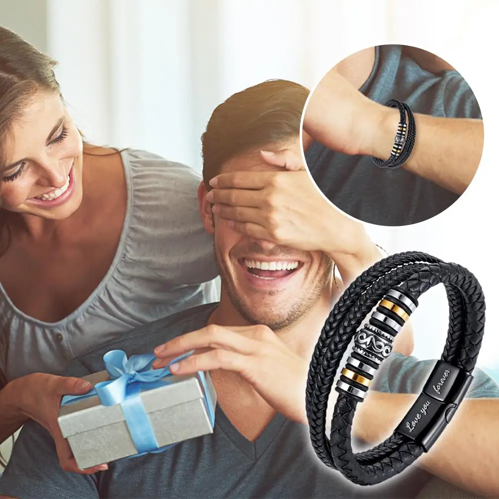 To My Son Braided Leather Bracelet "love You Forever" Personalized Double Leather Mens Closure Bracelets Row Rope Men Magne W8p0
To My Son Braided Leather Bracelet "love You Forever" Personalized Double Leather Mens Closure Bracelets Row Rope Men Magne W8p0