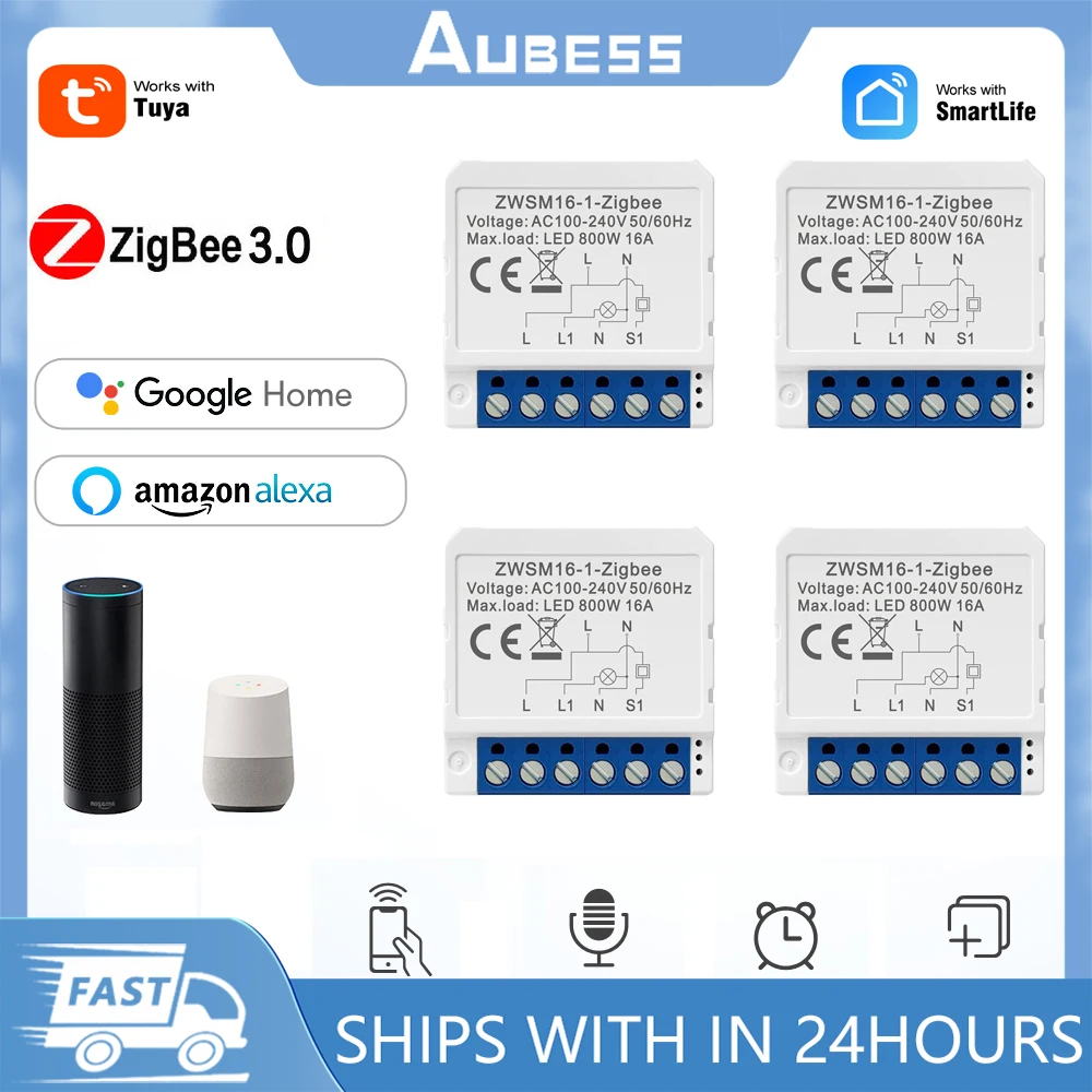 Автоматический выключатель AUBESS ZigBee, двухпозиционный выключатель с дистанционным управлением, 1/2/каналами, для Alexa, Google Home
Автоматический выключатель AUBESS ZigBee, двухпозиционный выключатель с дистанционным управлением, 1/2/каналами, для Alexa, Google Home