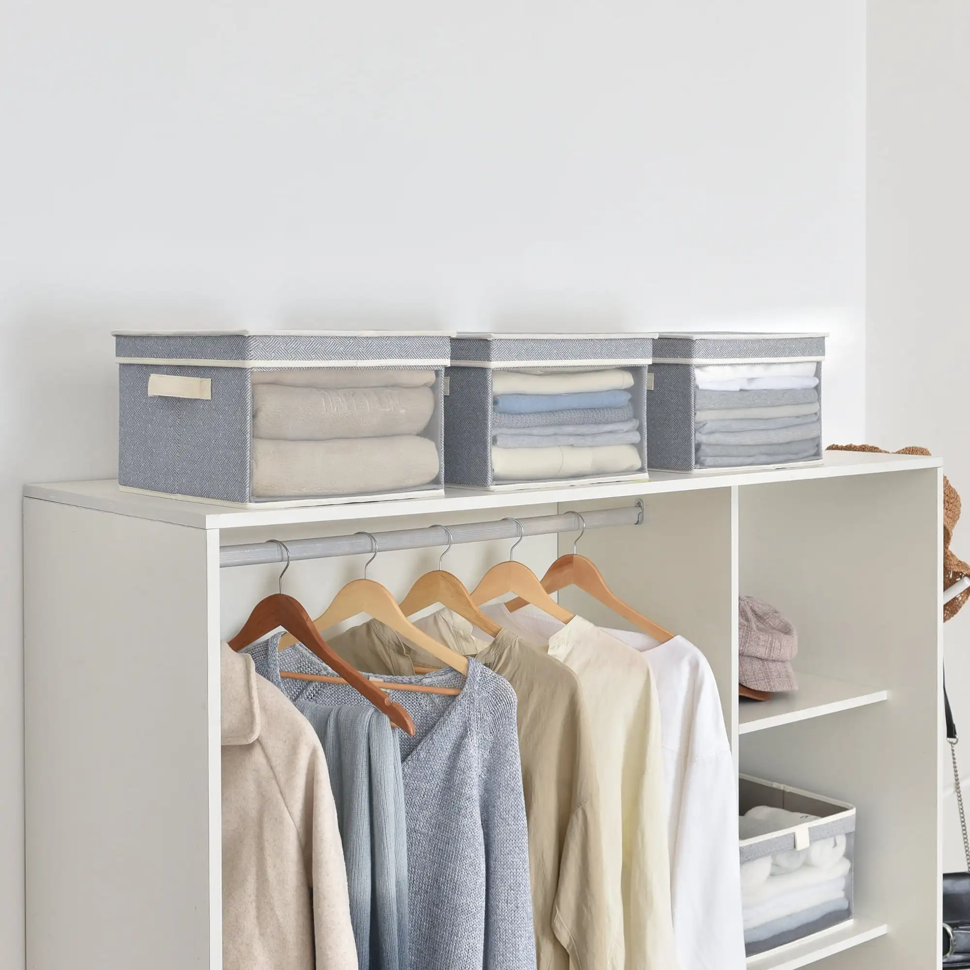 Foldable Storage Bins with Lids, Fabric Collapsible Storage Box for Closet Organization, Stackable Container with PVC Window
Foldable Storage Bins with Lids, Fabric Collapsible Storage Box for Closet Organization, Stackable Container with PVC Window