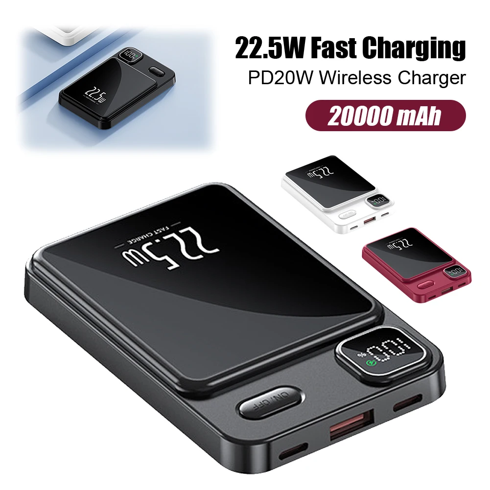 22.5W 20000mAh Portable Power Bank Qi PD20W Wireless Charger Power Bank for iPhone 13 14 15 Samsung Huawei Xiaomi
22.5W 20000mAh Portable Power Bank Qi PD20W Wireless Charger Power Bank for iPhone 13 14 15 Samsung Huawei Xiaomi