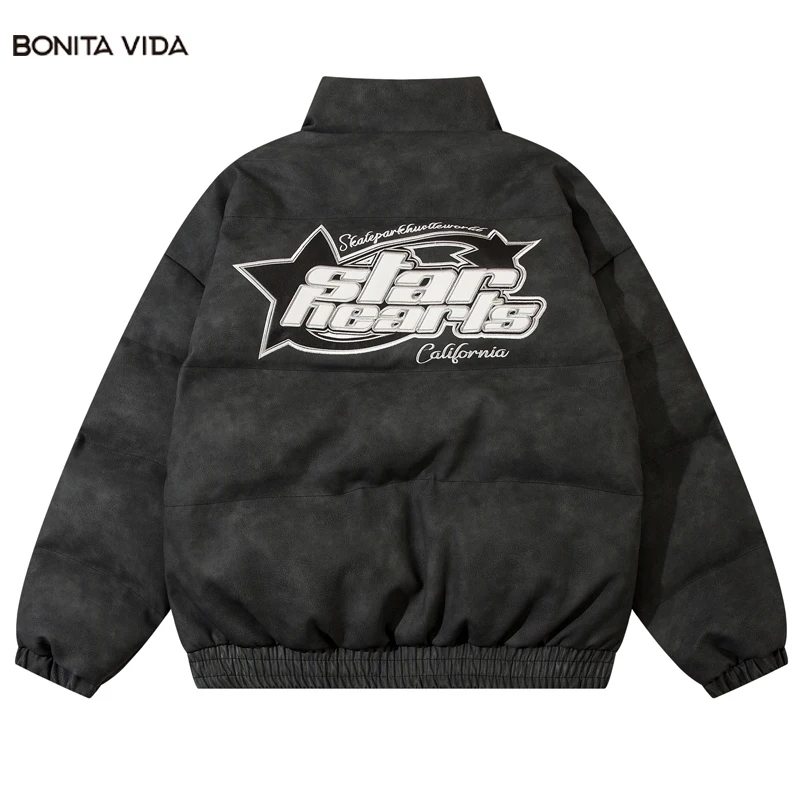 2023 Vintage Leather Jacket Winter Parkas Streetwear Harajuku Embroidery Star Letter Thick Warm Waterproof Parka Hip Hop Coats
2023 Vintage Leather Jacket Winter Parkas Streetwear Harajuku Embroidery Star Letter Thick Warm Waterproof Parka Hip Hop Coats