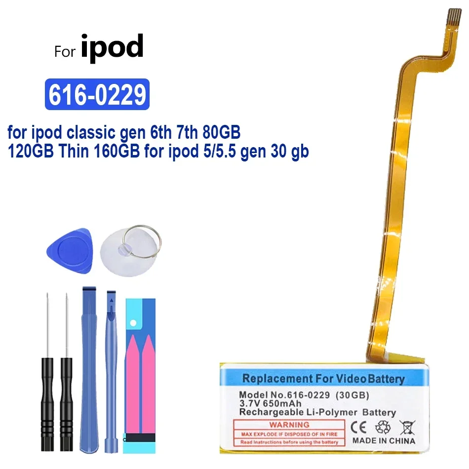 616-0229 650 мАч MP3 Аккумулятор для Apple ipod classic gen 5th 6th 7th 80 ГБ 120 ГБ тонкий 160 Гб для ipod 5/5.5 gen 30гб батареи
616-0229 650 мАч MP3 Аккумулятор для Apple ipod classic gen 5th 6th 7th 80 ГБ 120 ГБ тонкий 160 Гб для ipod 5/5.5 gen 30гб батареи