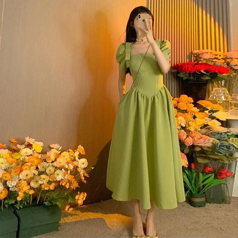 Pure Desire Sweet Bow Bubble Sleeve Dress Female Summer 2023 New High-Grade French Slim Fashion High-Grade Chic Bow A-Line Skirt
Pure Desire Sweet Bow Bubble Sleeve Dress Female Summer 2023 New High-Grade French Slim Fashion High-Grade Chic Bow A-Line Skirt