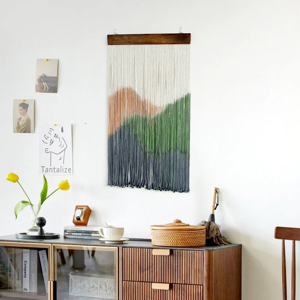 Woven Landscape Wall Tapestry with Tassels 6 Sb6fe6abb008448f48c979c219258ff93S