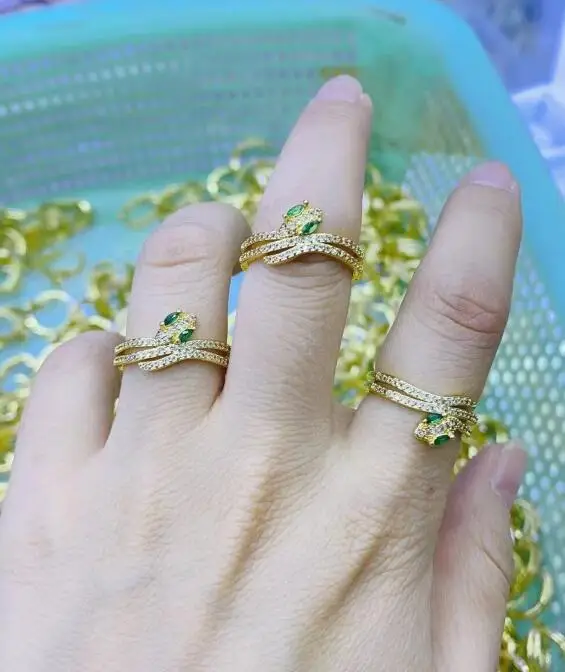 

1pcs snake Rings Zircon Jewelry Ring Metal Rings Accessories Jewelrys For Women Rings Adjustable df3a