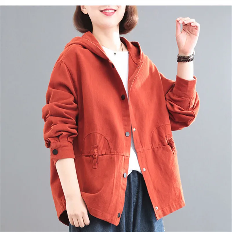 Cotton Hooded Denim Coat Women's Casual Jacket 2023 Spring and Autumn New Loose Large Size Short Cargo Overcoat Vitage Female
Cotton Hooded Denim Coat Women's Casual Jacket 2023 Spring and Autumn New Loose Large Size Short Cargo Overcoat Vitage Female