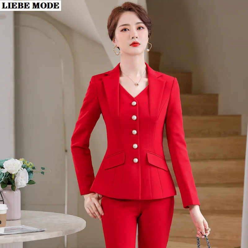 Korean Fashion White Red Black Blazer Jacket and Pant Suit Women Female Office Ladies Work Wear Formal 2 Piece Set Trouser Suite
Korean Fashion White Red Black Blazer Jacket and Pant Suit Women Female Office Ladies Work Wear Formal 2 Piece Set Trouser Suite