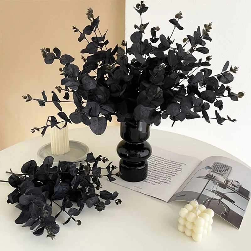 10Pcs Halloween Decor 4Forks Black Eucalyptus Leaves Artificial Plants Wedding Party Holiday Home Flower Arrangement Accessories
10Pcs Halloween Decor 4Forks Black Eucalyptus Leaves Artificial Plants Wedding Party Holiday Home Flower Arrangement Accessories