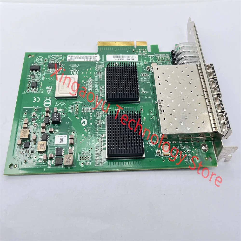 

783037-101 For QLogic QLE2564-CK QLE2564 4 Port 8Gbps Quad SFP+ FC SR-Optic PCIe Controller Fibre Channel Adapters HBA Card