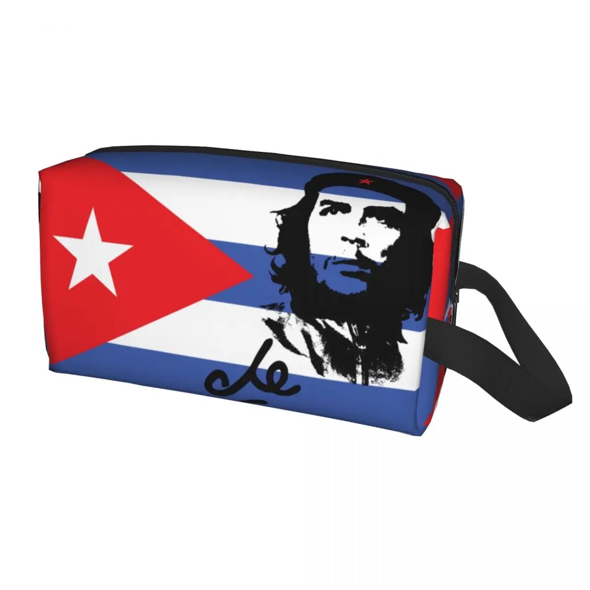 

Fashion Che Guevara With Cuba Flag Travel Toiletry Bag Women Cuban Socialism Freedom Cosmetic Makeup Bag Beauty Storage Dopp Kit