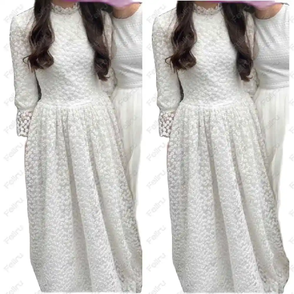 Embroidered Small Daisy Flower Girl Dress for Wedding 3/4 Sleeves Prciness Girl Dresses High Neck Junior Concert Gown Bridesmaid
Embroidered Small Daisy Flower Girl Dress for Wedding 3/4 Sleeves Prciness Girl Dresses High Neck Junior Concert Gown Bridesmaid