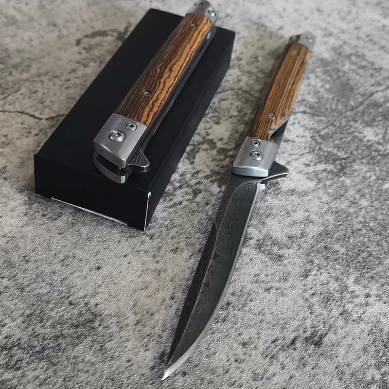 Damascus Knives Folding Knives 7Cr13Mov Blade Steel Rosewood Handle Knife Camping Survival Pocket Outdoor Hunting Knife Tools 
Damascus Knives Folding Knives 7Cr13Mov Blade Steel Rosewood Handle Knife Camping Survival Pocket Outdoor Hunting Knife Tools