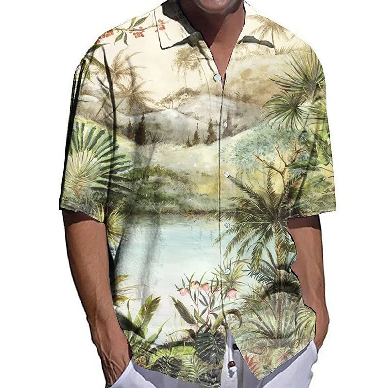 Fashion Men Shirts Oversized Casual Shirt Landscape Print Half Sleeve Tops Mens Clothes Hawaiian Party Cardigan Blouses High-End
Fashion Men Shirts Oversized Casual Shirt Landscape Print Half Sleeve Tops Mens Clothes Hawaiian Party Cardigan Blouses High-End