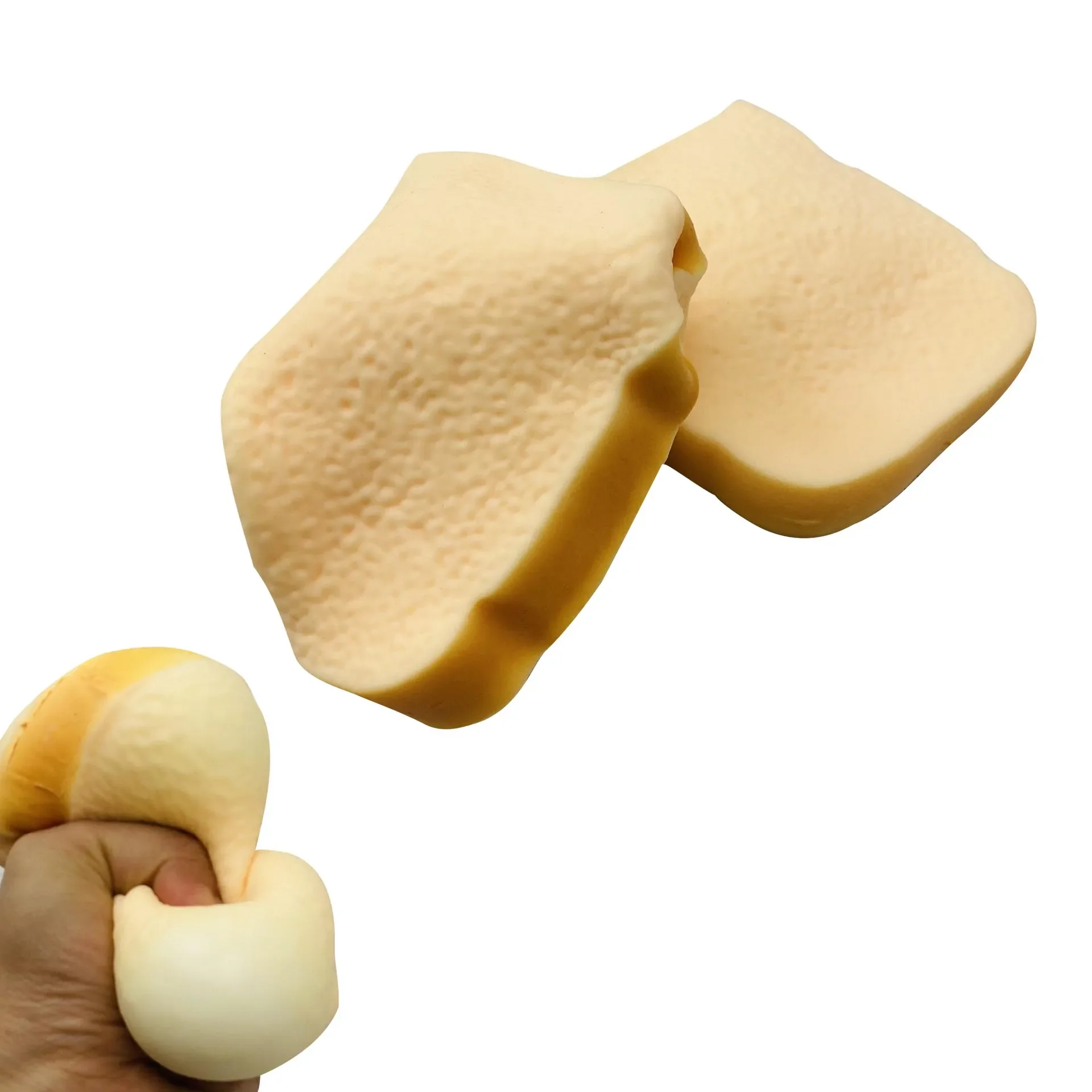 

6pcs Simulation TPR Whole Wheat Toast Bread Decompression Pinch Slow Rebound Vent Toy Sensory Toys Squishy Fidget Toys