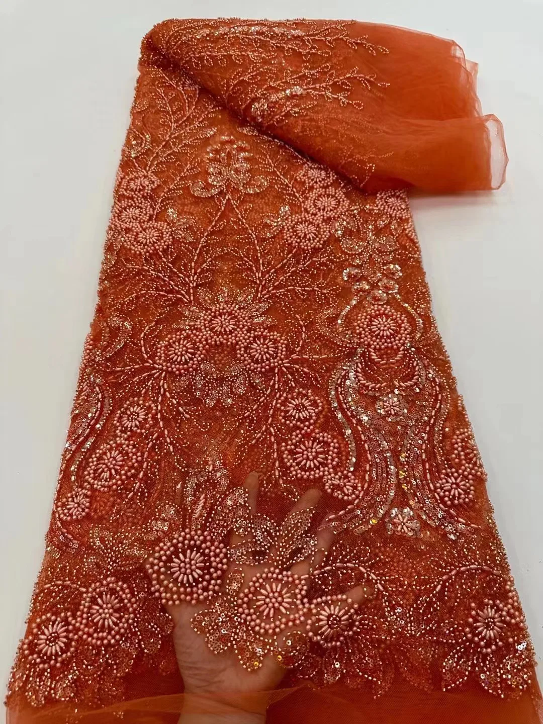 Luxury African Lace Fabric 2023 High Quality Sequins Beads Lace Fabrics For Nigerian Wedding French Tulle Lace Fabric
Luxury African Lace Fabric 2023 High Quality Sequins Beads Lace Fabrics For Nigerian Wedding French Tulle Lace Fabric
