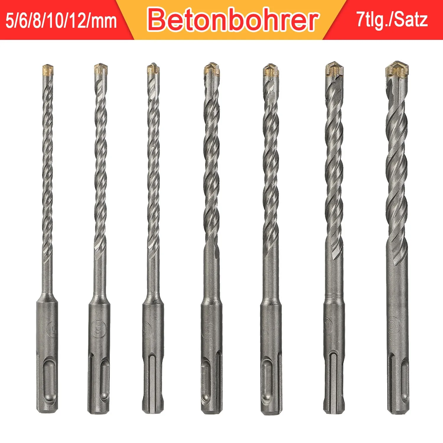 7pcs Cross Hammer SDS Plus Mixer Impact Bits 5 6 8 10 12mm For Drilling Holes In Cement Concrete Brick Walls Tools Accessories
7pcs Cross Hammer SDS Plus Mixer Impact Bits 5 6 8 10 12mm For Drilling Holes In Cement Concrete Brick Walls Tools Accessories