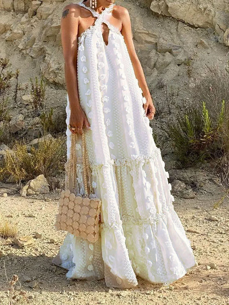 Patchwork Summer Lady Hollow Long Dress Elegant Women V Neck Loose Waist Solid Dress Sleeveless Summer Off Shoulder Sexy Dress
Patchwork Summer Lady Hollow Long Dress Elegant Women V Neck Loose Waist Solid Dress Sleeveless Summer Off Shoulder Sexy Dress