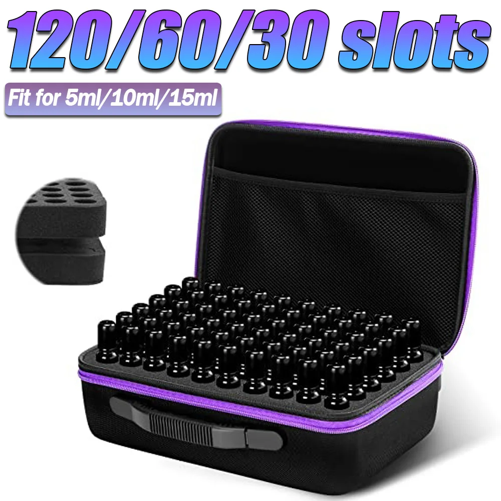

30/60/120 Slots Essential Oil Case Nail Polish Portable Storage Bag Perfume Oil Essential Oil Box Travel Carrying Holder