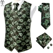 Hi-Tie High Quality Silk Mens Vests Green Floral Woven Waistcoat Tie Hankerchief Cufflinks Set for Men Dress Suit Wedding Office
Hi-Tie High Quality Silk Mens Vests Green Floral Woven Waistcoat Tie Hankerchief Cufflinks Set for Men Dress Suit Wedding Office