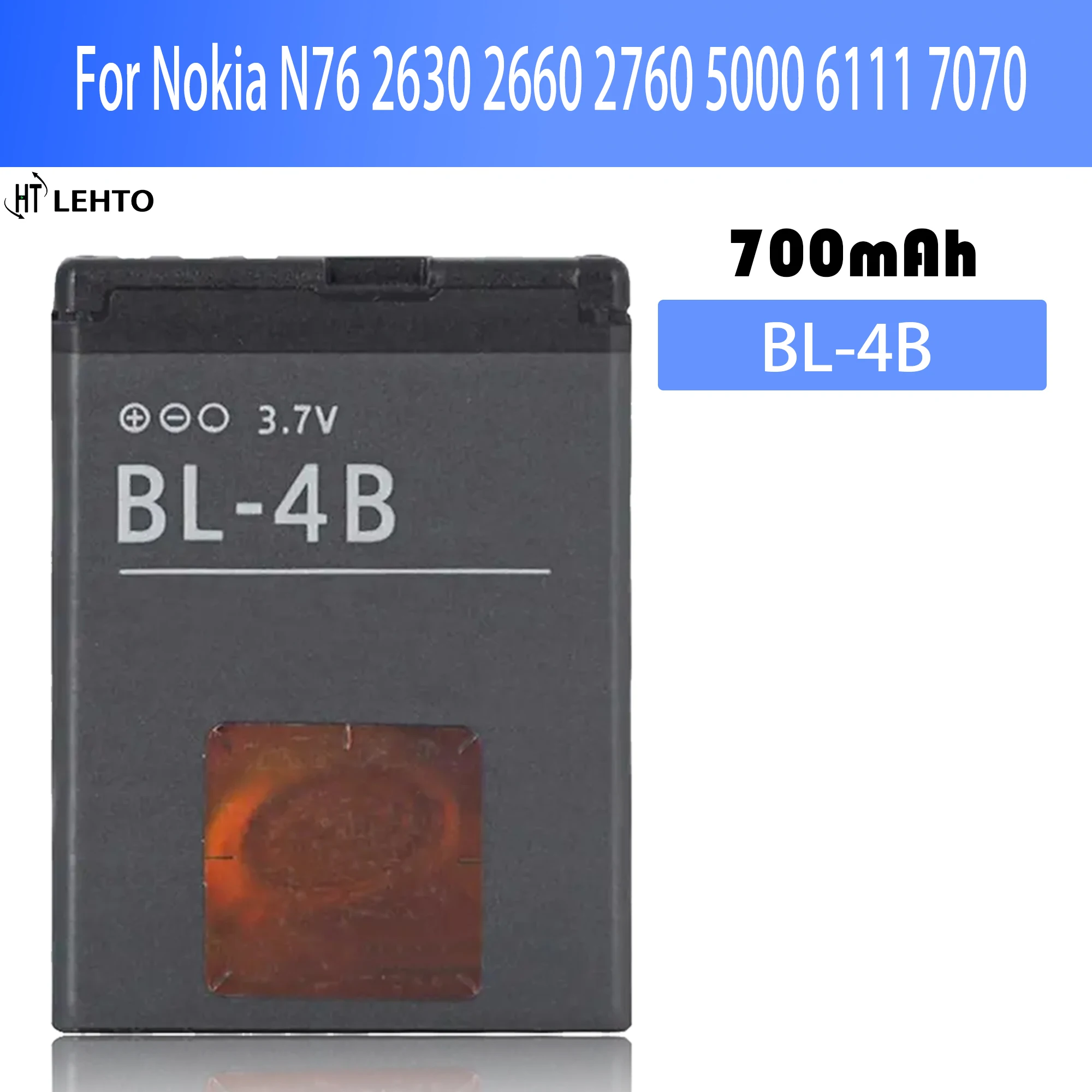 New 100% BL-4B BL4B Battery For Nokia N75 N76 2505 3606 3608 2670 2660 2630 5000 6111 7070 7500 phone Batteries Bateria
New 100% BL-4B BL4B Battery For Nokia N75 N76 2505 3606 3608 2670 2660 2630 5000 6111 7070 7500 phone Batteries Bateria