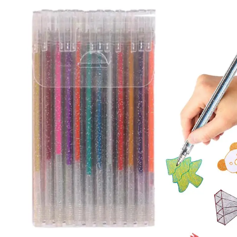 

Glitter Drawing Pens Fine Tip Marker Shine Sparkle Drawing Pen Smooth Ink Color Pens Art Supplies For Doodling Coloring Books