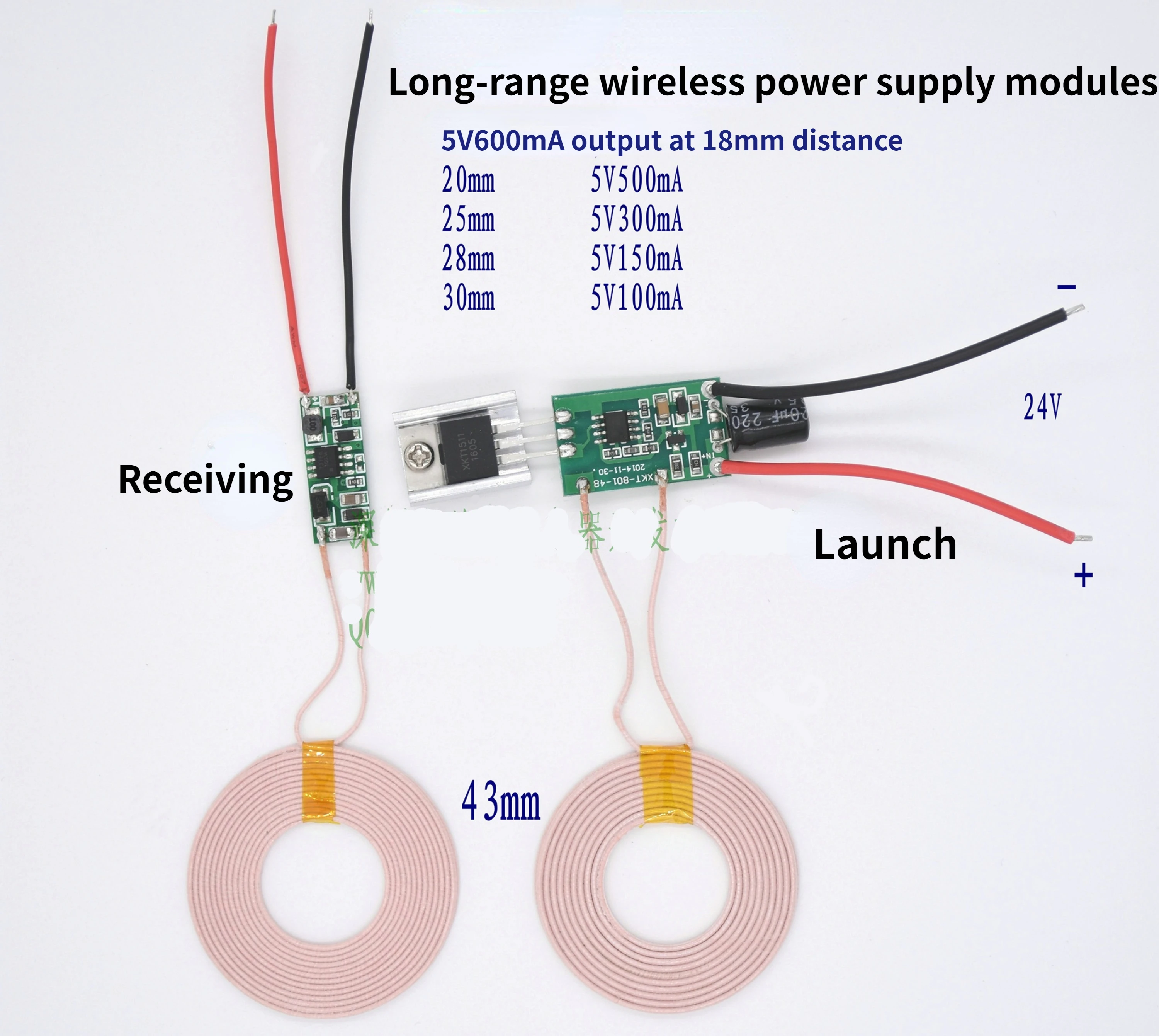 30mm Long-distance Small Coil Wireless Charging Power Supply Module Chip IC Solution XKT801-21
30mm Long-distance Small Coil Wireless Charging Power Supply Module Chip IC Solution XKT801-21