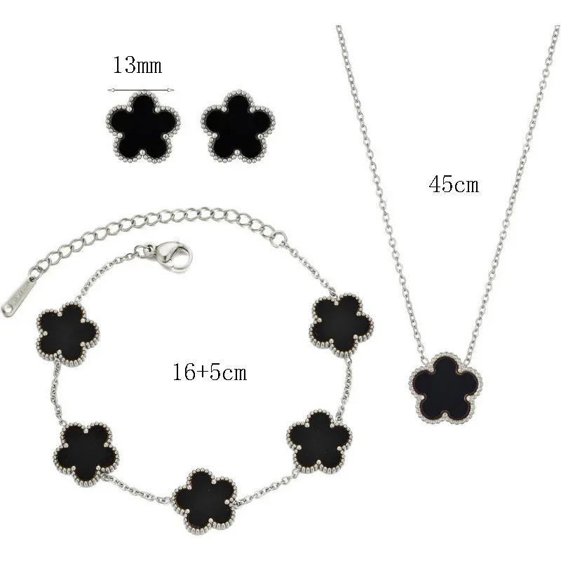 Silver Color Clover Jewelry Set for Women Stainless Steel Hypoallergenic Waterproof Flower Earrings Chain Necklace Bracelet New 9 Mallzona Sb7134209b069489bb6aef4dce68485634 Silver Color Clover Jewelry Set for Women Stainless Steel Hypoallergenic Waterproof Flower Earrings Chain Necklace Bracelet New Mallzona