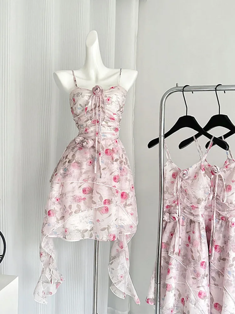 French Elegance Romantic Pink Sweet Flower Dress Women Sexy Slim One-Piece Summer 2024 Fashion Coquette Spaghetti Strap Frocks
French Elegance Romantic Pink Sweet Flower Dress Women Sexy Slim One-Piece Summer 2024 Fashion Coquette Spaghetti Strap Frocks