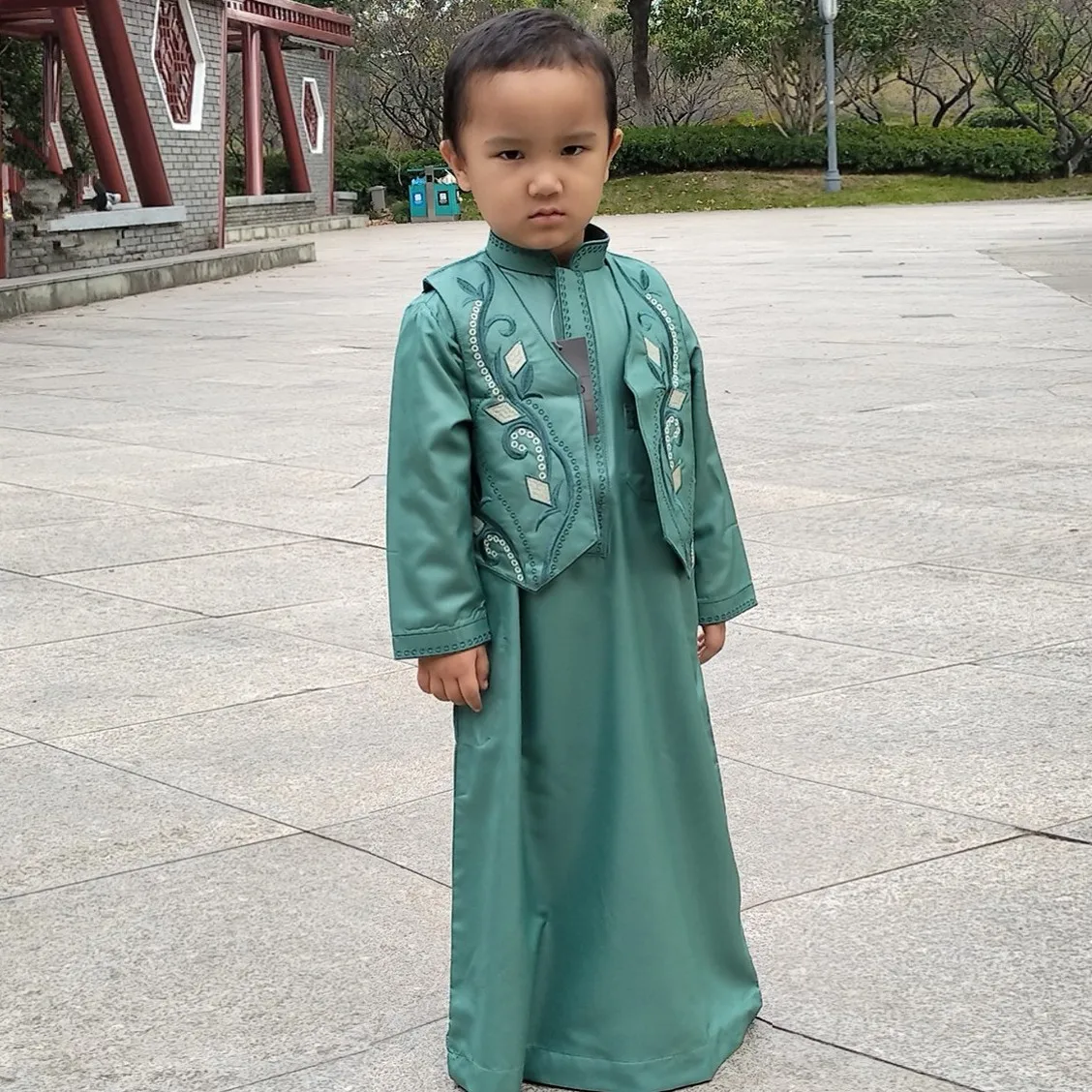 

Muslim Kids Girls Boy Prayer Dress Hijab Abaya Robe Arab Dubai Children Ramadan Kaftan Headscarf Islamic Eid Party Gown Jilbab