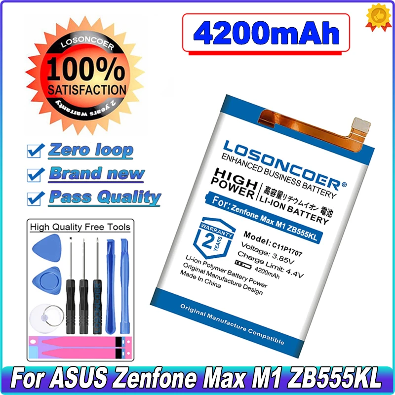 LOSONCOER C11P1707 4200mAh Battery For ASUS Zenfone Max M1 ZB555KL X00PD Dual SIM TD-LTE Free tools
LOSONCOER C11P1707 4200mAh Battery For ASUS Zenfone Max M1 ZB555KL X00PD Dual SIM TD-LTE Free tools