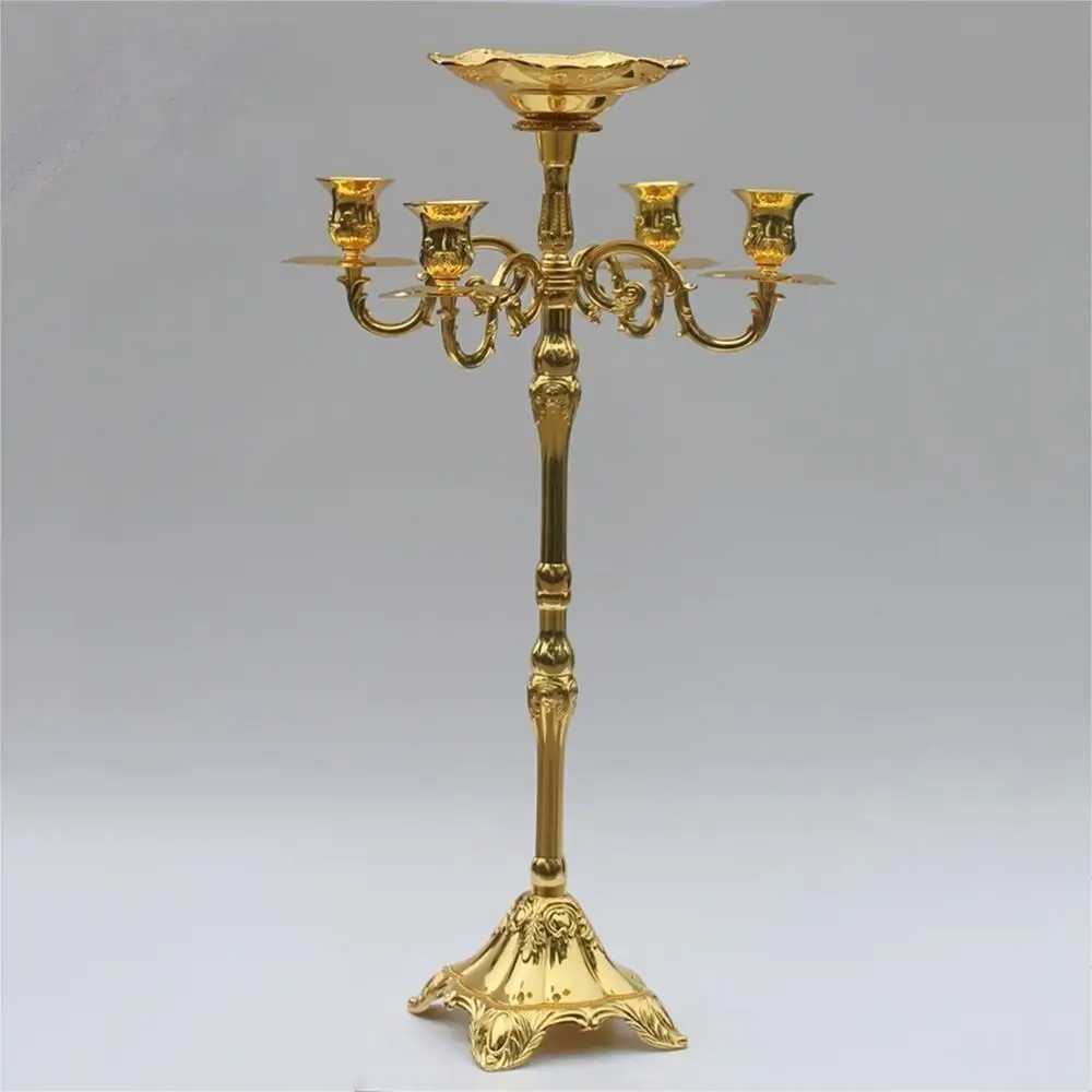 Золотистый металлический канделябр высотой 65 см, подсвечник с 5 ручками, свадебный подсвечник с цветочной чашей
Золотистый металлический канделябр высотой 65 см, подсвечник с 5 ручками, свадебный подсвечник с цветочной чашей