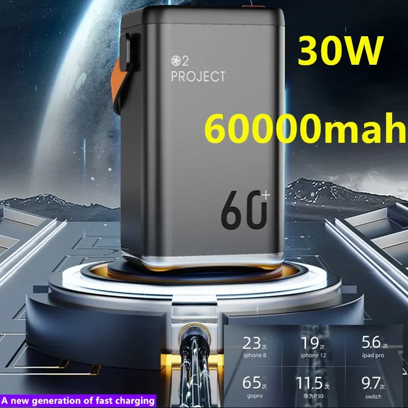 

60Ah Ultra-large Capacity and High-looking Mobile Power Supply with Digital Display Outdoor 18WPD Fast Charging Energy Storage