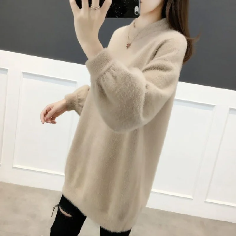 Autumn and Winter Women's Pullover Round Neck Solid Color Loose Fit Medium Long Sleeve Knitted Sweater Underlay Fashion Tops
Autumn and Winter Women's Pullover Round Neck Solid Color Loose Fit Medium Long Sleeve Knitted Sweater Underlay Fashion Tops