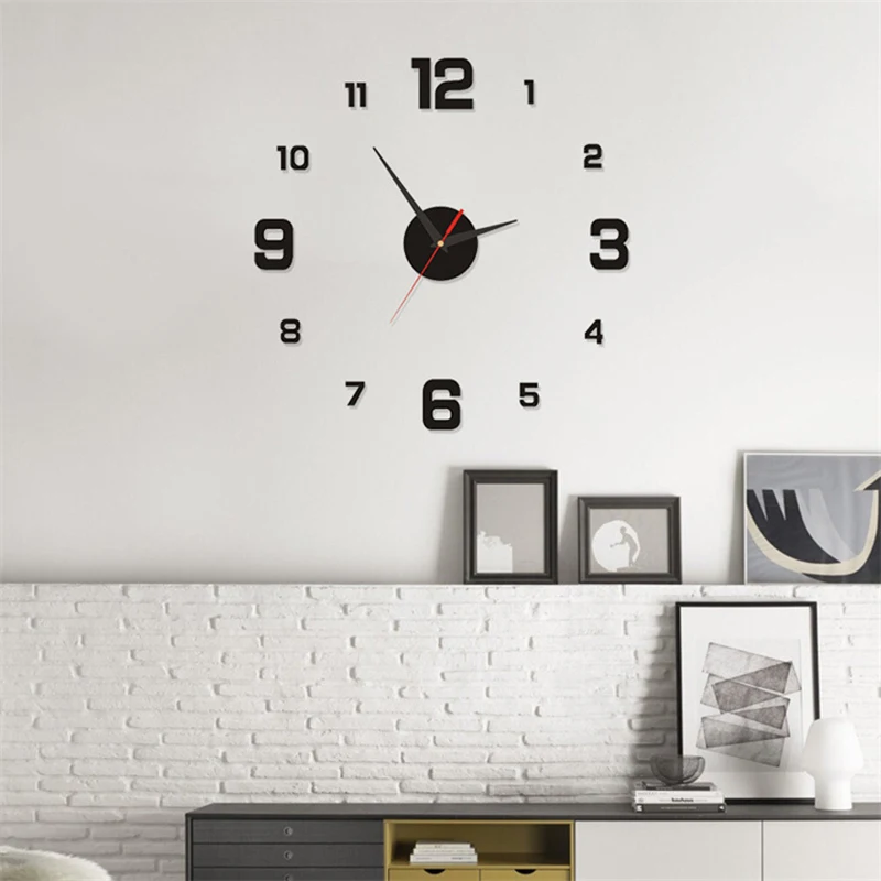 

Clocks Mirror Clock Fashion Roman Home Wall New Stickers Sticker Quartz Room Acrylic Watch Numeral Decoration Living
