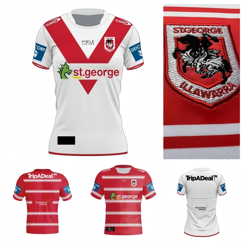 

2024 вышитый логотип St George Illawarra Dragons Home/Away/Регби Джерси