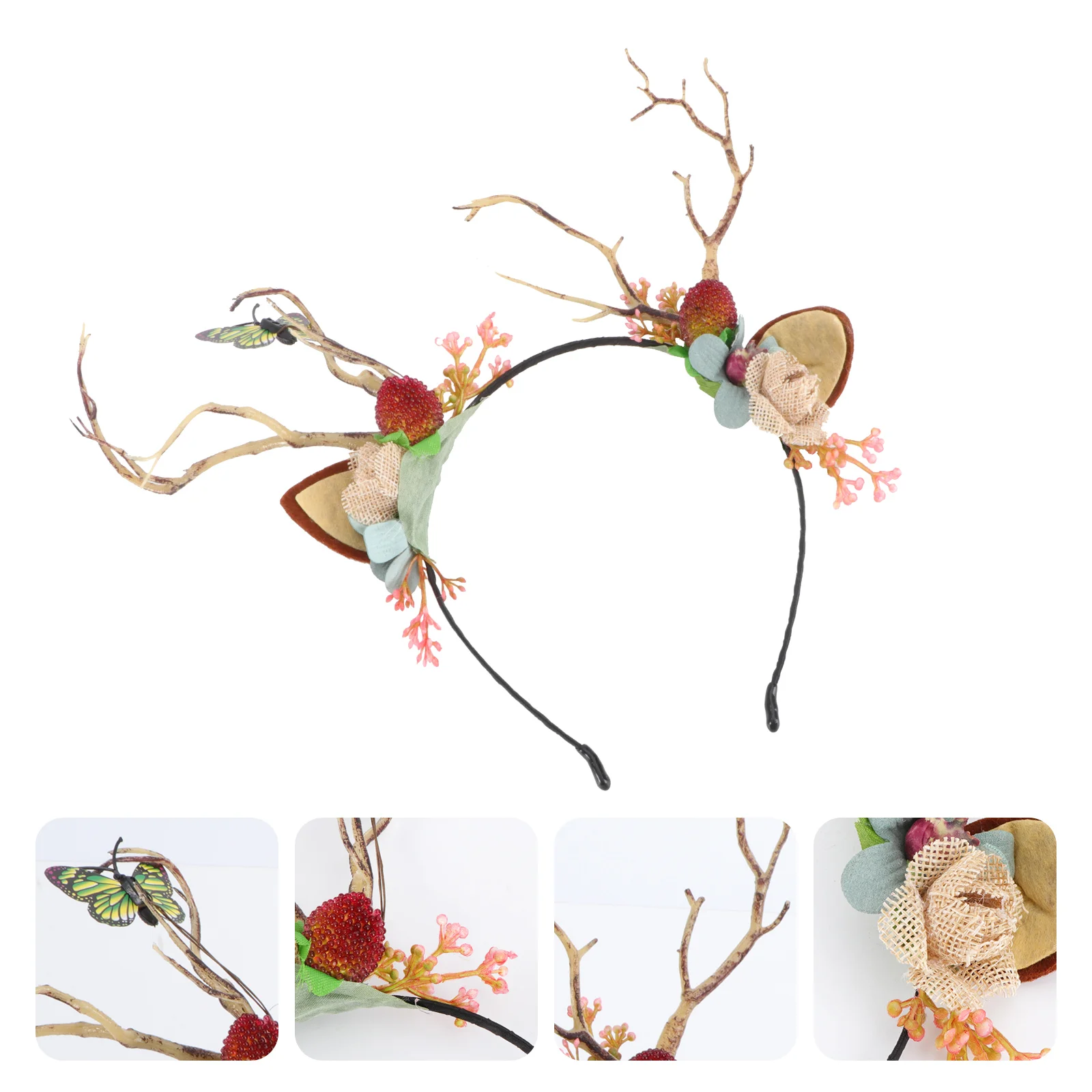 Reindeer Headband Flower Wreath Hairband Christmas Antler Hairhoop for Party Costume
Reindeer Headband Flower Wreath Hairband Christmas Antler Hairhoop for Party Costume