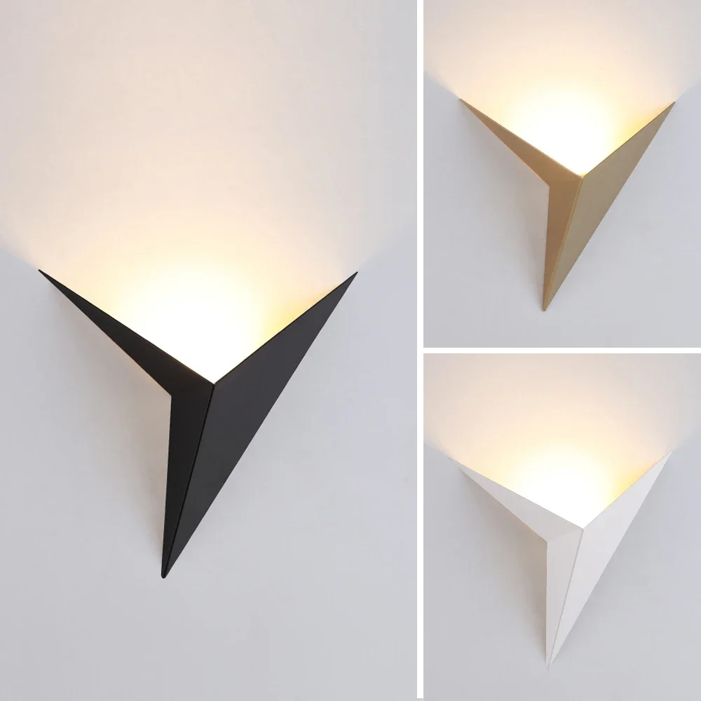 

Современные минималистичные Настенные светильники треугольной формы в скандинавском стиле, комнатные Настенные светильники для гостиной, светильники стандарта 3 Вт, простое освещение