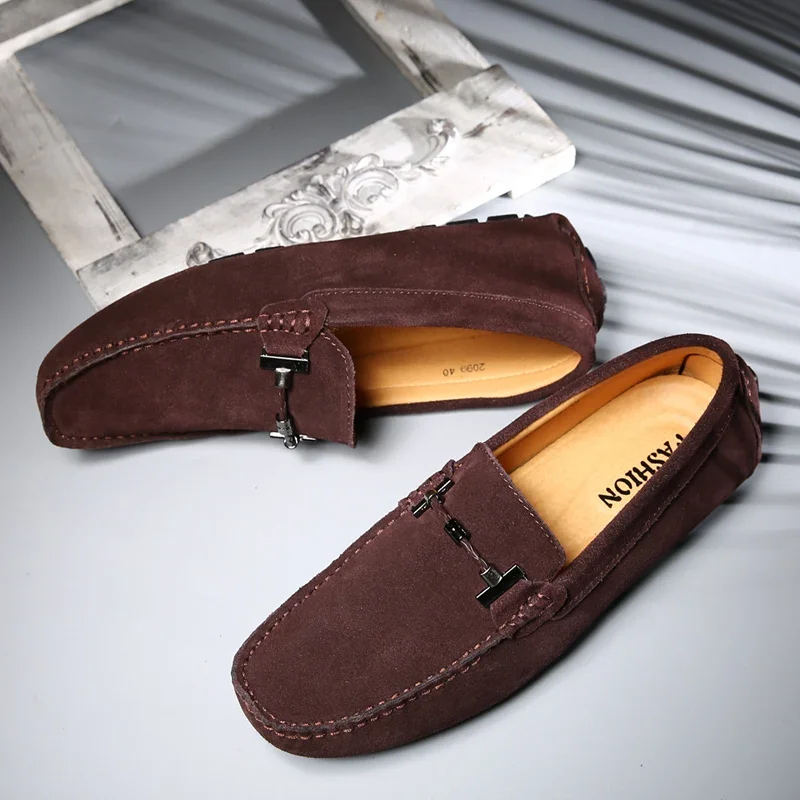 Spring Luxury Cow Suede Leather Loafers Men's Beige Leather Flat Soft Sole Casual shoes Moccasin Wedding Shoes Large size:38-52
Spring Luxury Cow Suede Leather Loafers Men's Beige Leather Flat Soft Sole Casual shoes Moccasin Wedding Shoes Large size:38-52