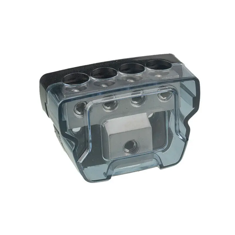 Point Four Point Cable Power Ground Distribution Block Junction Box Mini Series 1/0 Gauge In To4 Gauge Out SPDP-1044
Point Four Point Cable Power Ground Distribution Block Junction Box Mini Series 1/0 Gauge In To4 Gauge Out SPDP-1044
