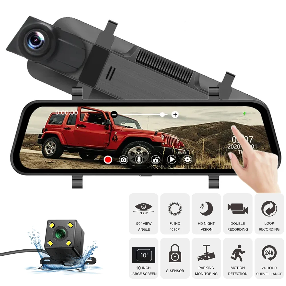 24H Dash Cam 10inch Car DVR Rear Camera Full HD 1080P Drive Video Recorder Registrator Auto Rearview Dual Dashcam Black Box
24H Dash Cam 10inch Car DVR Rear Camera Full HD 1080P Drive Video Recorder Registrator Auto Rearview Dual Dashcam Black Box