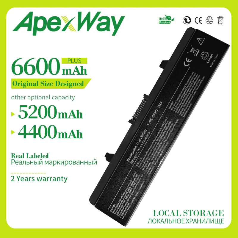 ApexWay 6 ячеек Аккумулятор для ноутбука DELL Inspiron 1525 1526 1545 1546 Vostro 500 CR693 GW240 GW241 GW252 HP277 HP297 PP29L M873
ApexWay 6 ячеек Аккумулятор для ноутбука DELL Inspiron 1525 1526 1545 1546 Vostro 500 CR693 GW240 GW241 GW252 HP277 HP297 PP29L M873