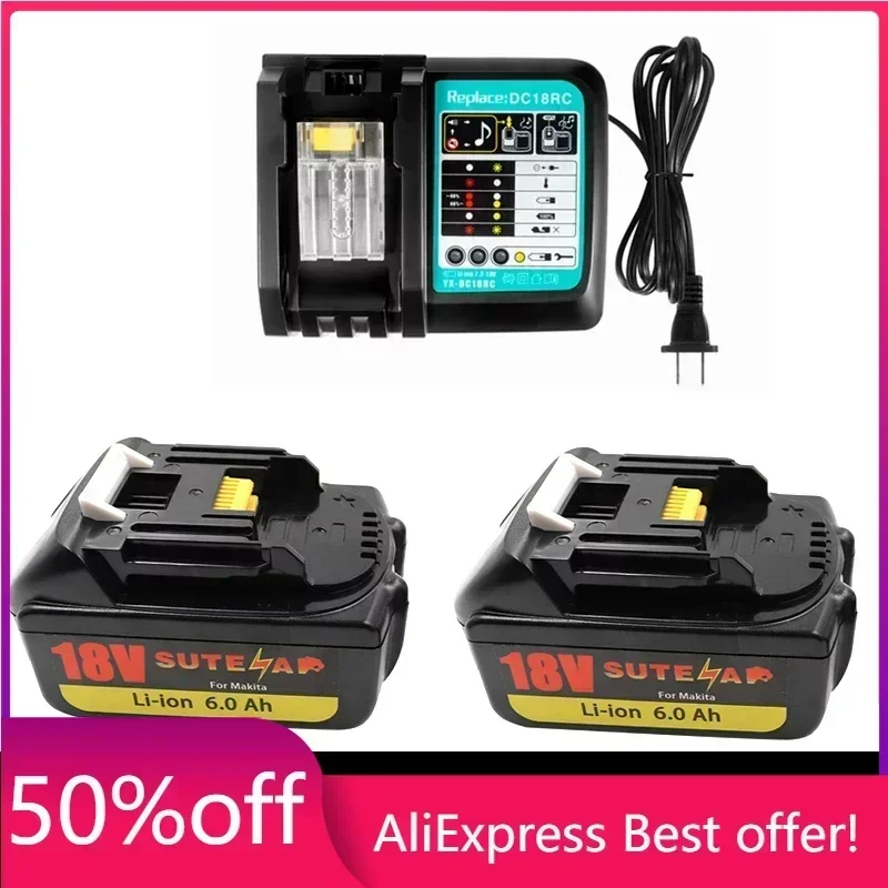 BL1860 Rechargeable Batteries18V 6000mAh Lithium Ion for Makita 18v Battery 6Ah BL1840 BL1850 BL1830 BL1860B LXT400With Charger
BL1860 Rechargeable Batteries18V 6000mAh Lithium Ion for Makita 18v Battery 6Ah BL1840 BL1850 BL1830 BL1860B LXT400With Charger