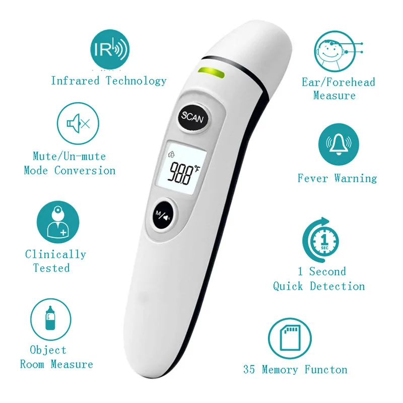 

Цифровой инфракрасный термометр, Бесконтактный медицинский прибор для измерения температуры тела, температура тела у детей и взрослых