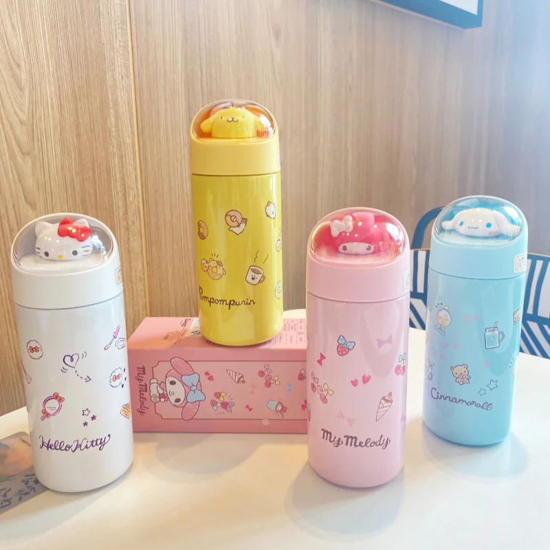 

350Ml Kawaii Sanrio Hello Kitty Portable Miniso Thermos Cup Cute Cinnamoroll My Melody Doll 316 Stainless Steel Water Cup Gifts